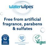 WaterWipes Plastic-Free Original Baby Wipes, 99.9% Water Based Wipes, Unscented & Hypoallergenic for Sensitive Skin, 240 Count (4 packs), Packaging May Vary - Image 7